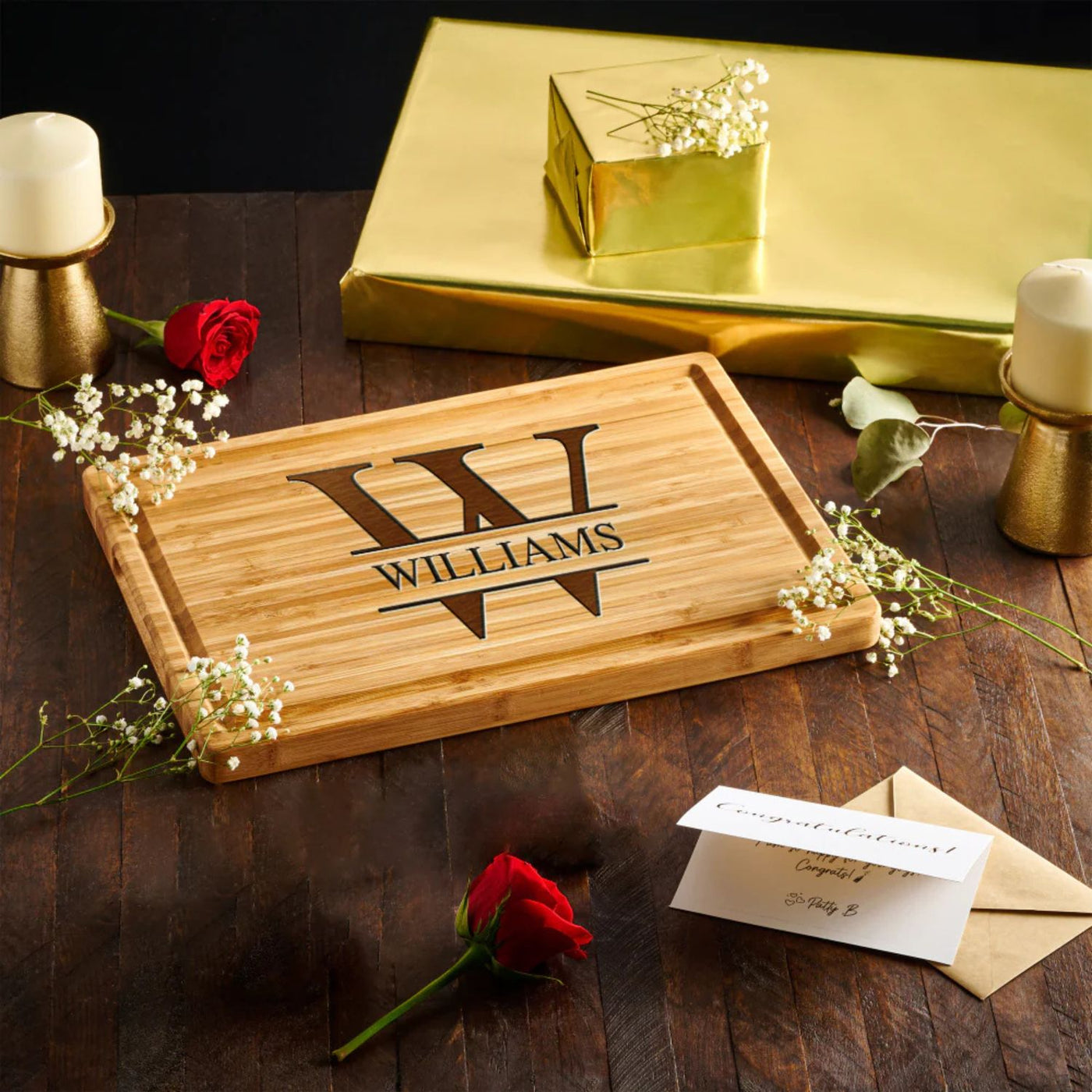 Custom Last Name Monogram Cutting Board