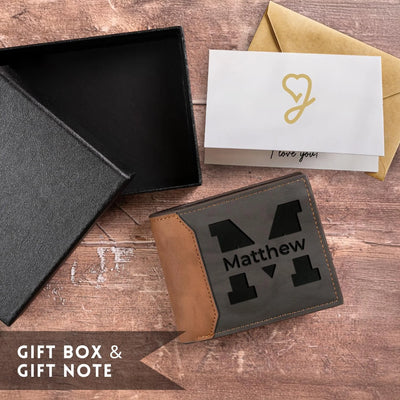 Engraved Leather Wallet for Men