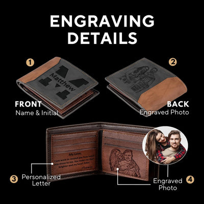 Engraved Leather Wallet for Men