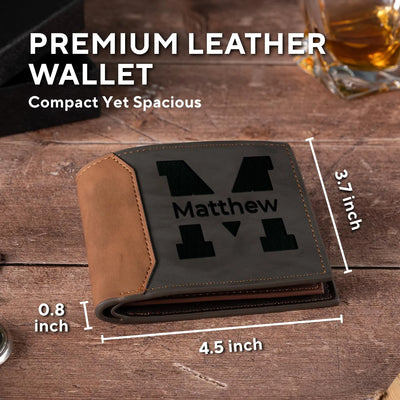 Engraved Leather Wallet for Men