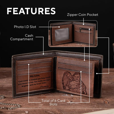 Engraved Leather Wallet for Men