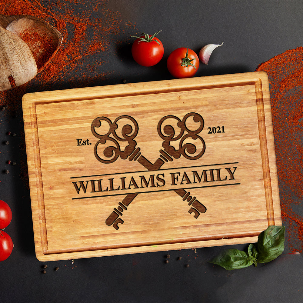 Engraved Home Key Cutting Board