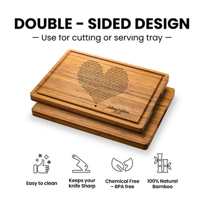 Heart Shaped Song Lyrics Valentine's Personalized Cutting Board