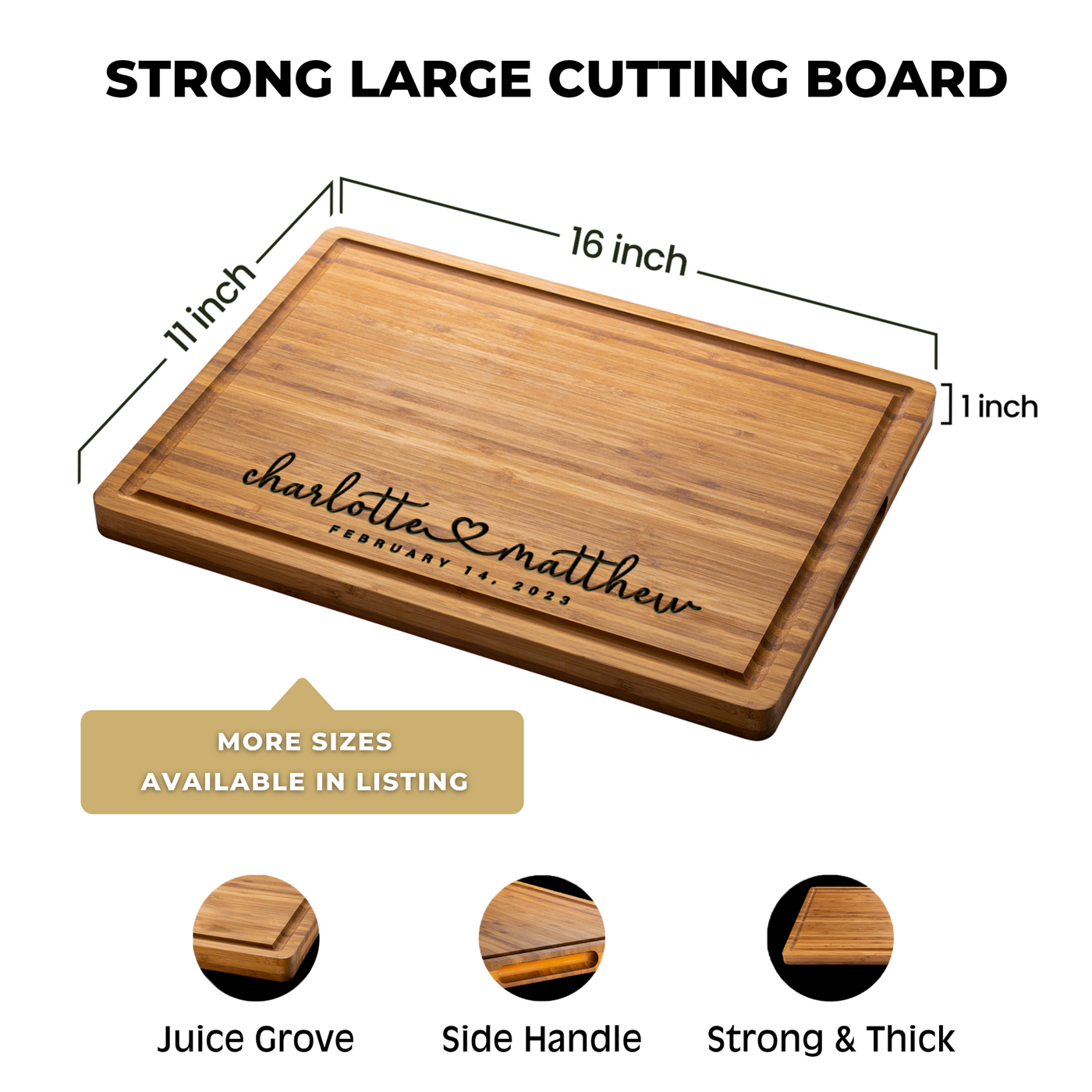 Valentine's Personalized Cutting Board - Gift Set