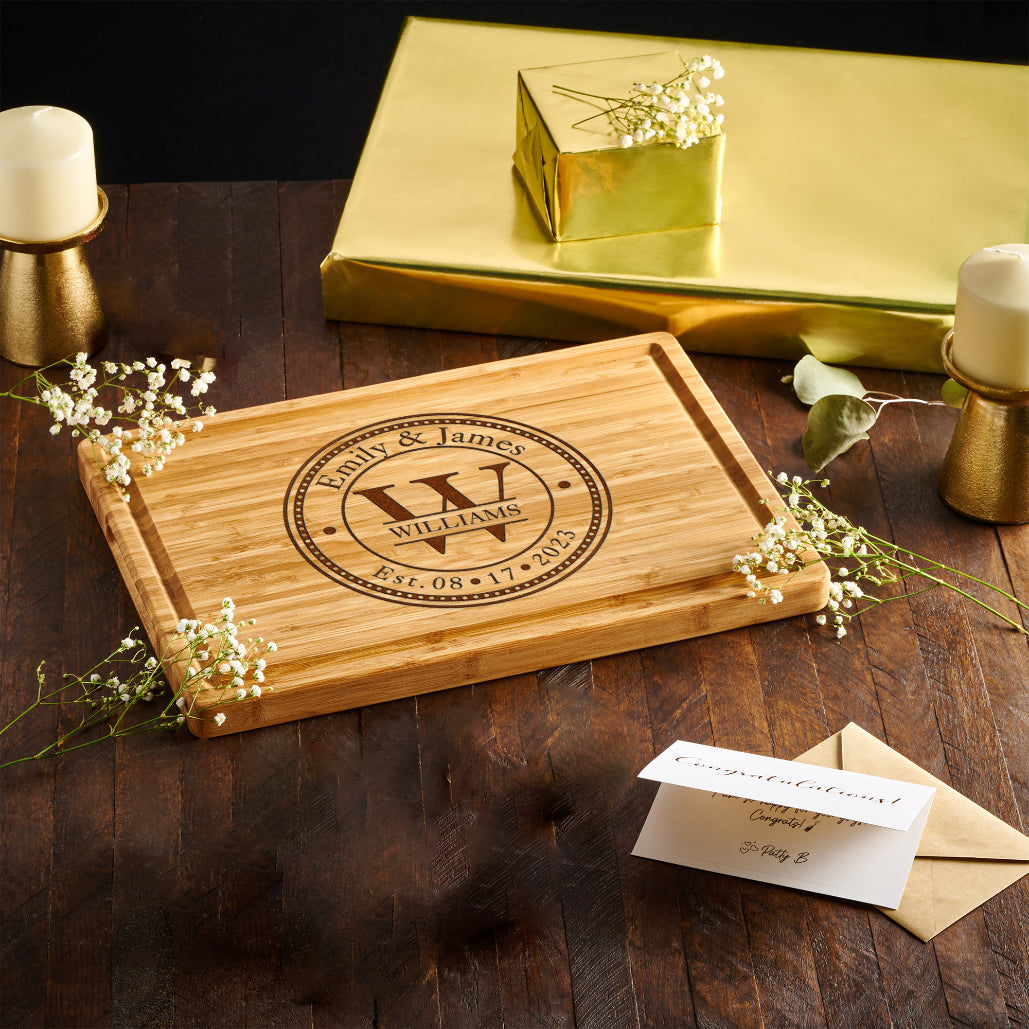 Engraved Monogram Name Cutting Board