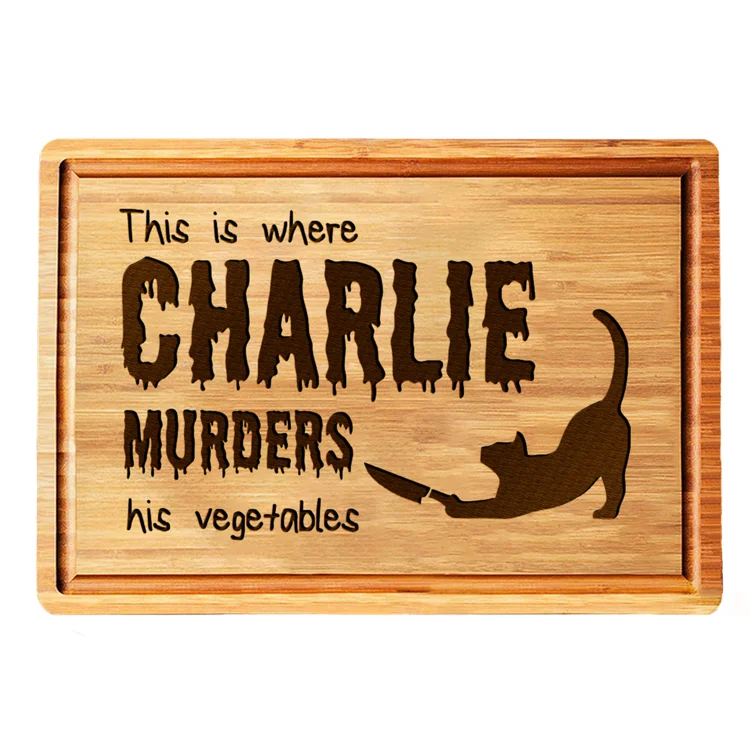 Spooky Custom Cat Cutting Board