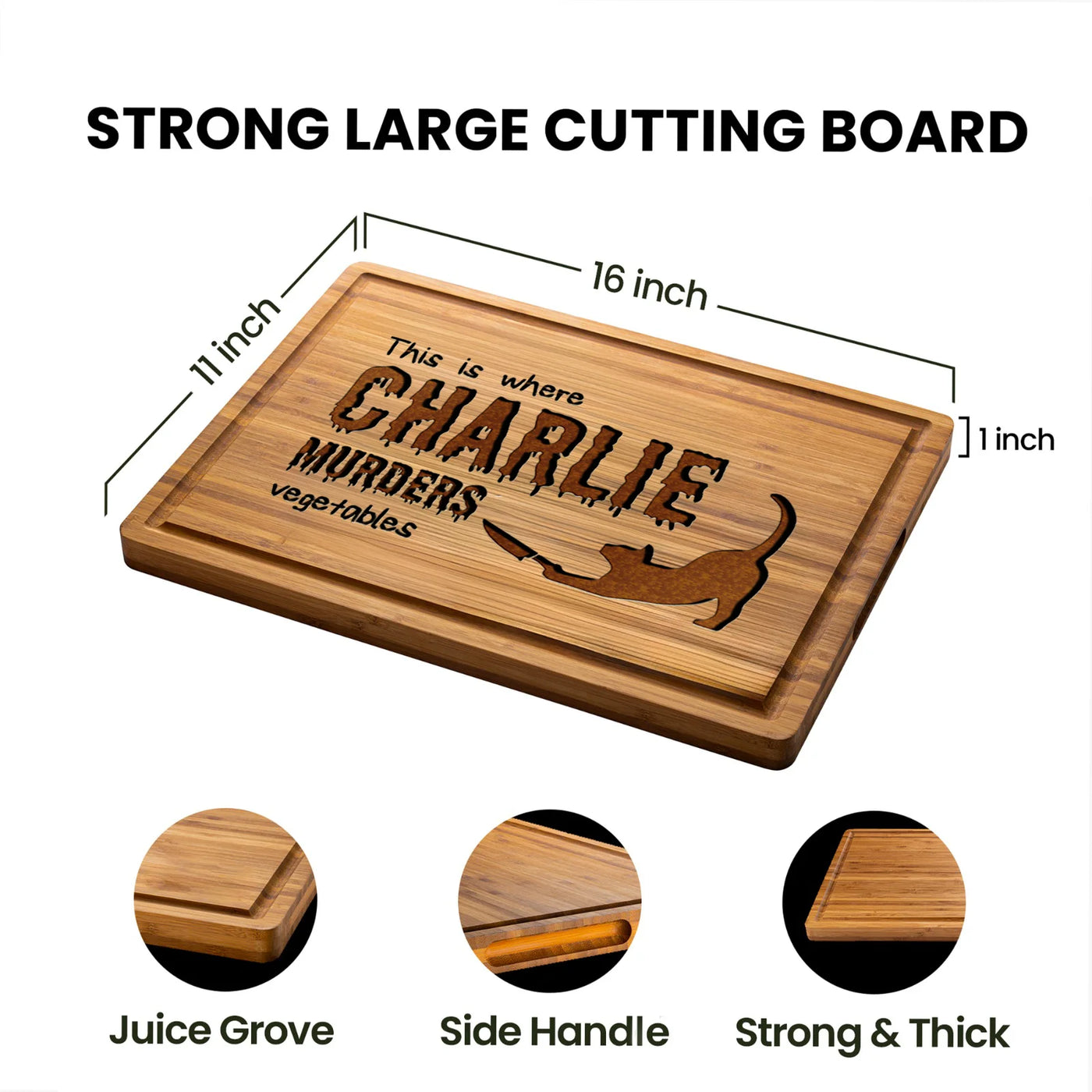 Spooky Custom Cat Cutting Board