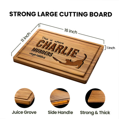 Spooky Custom Cat Cutting Board
