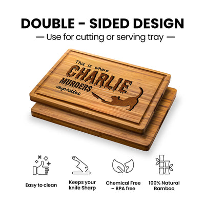 Spooky Custom Cat Cutting Board