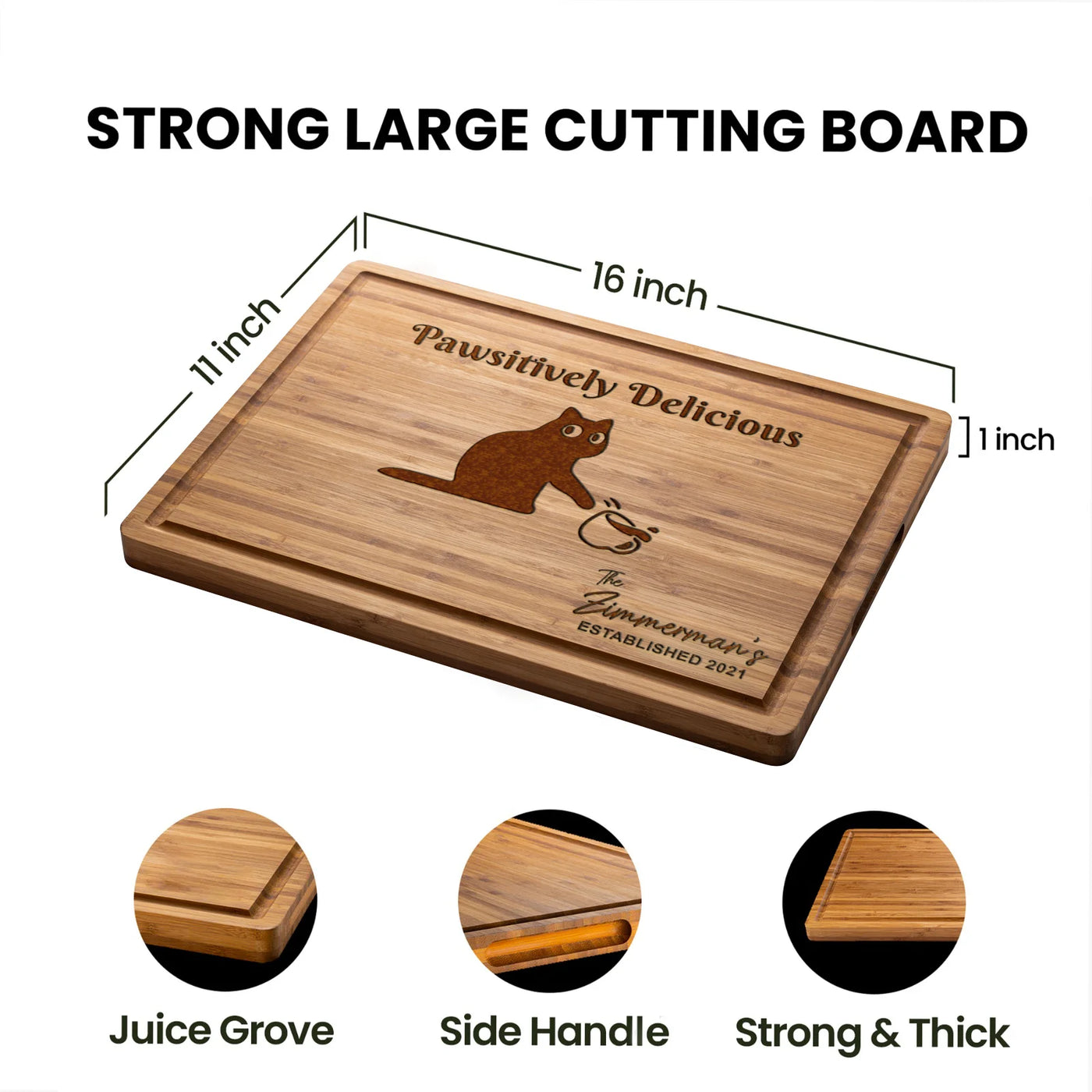 Cat Pawsitively Delicious Personalized Board