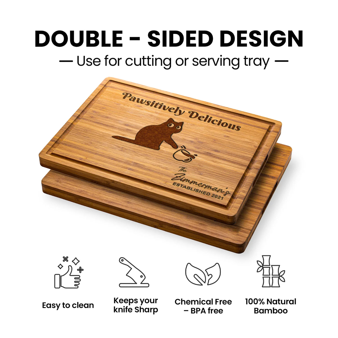 Cat Pawsitively Delicious Personalized Board