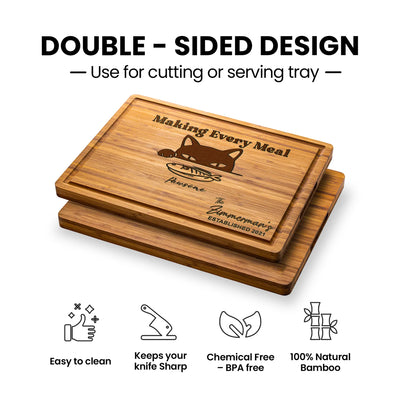 Pawsome Cat Engraved Cutting Board
