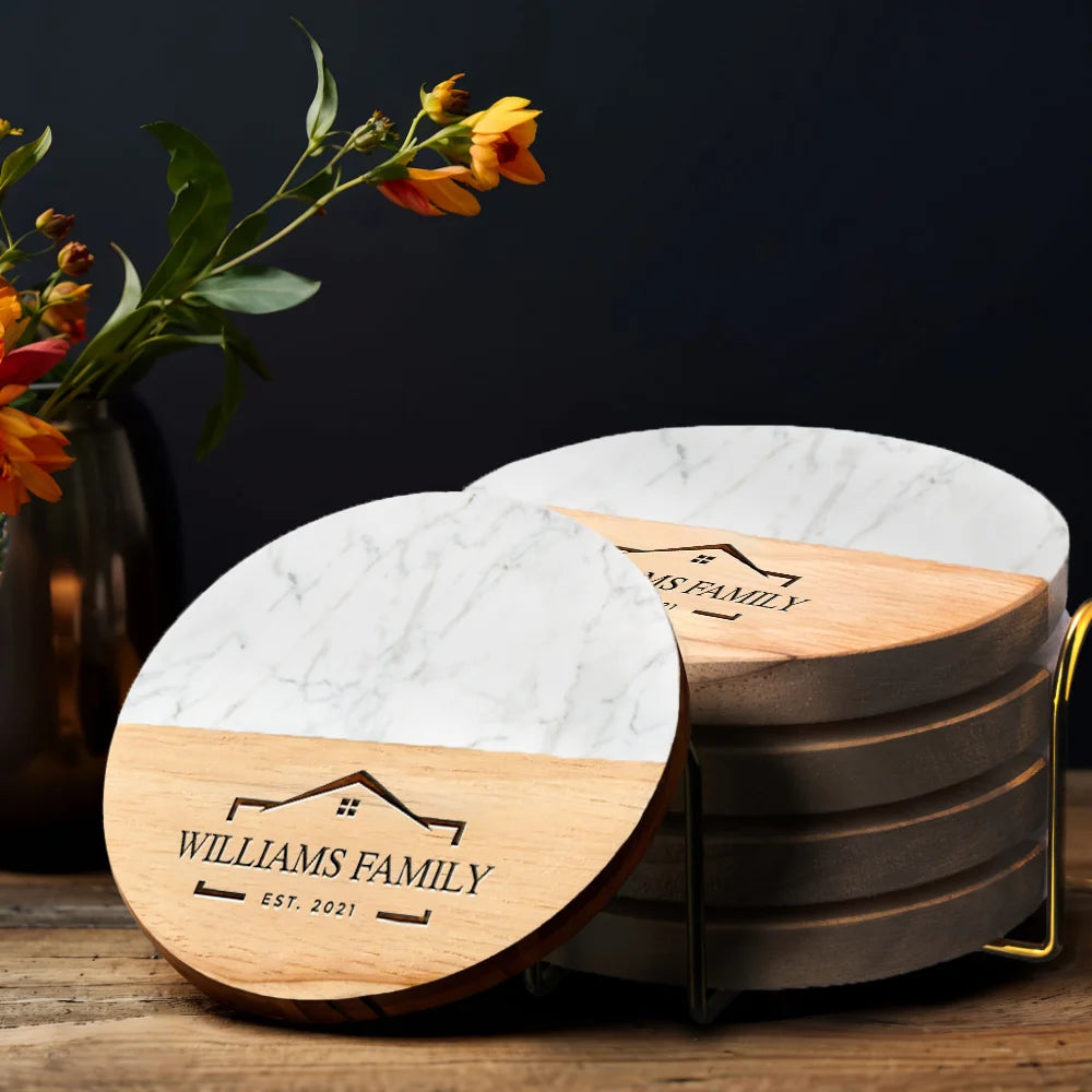 Family Coaster Housewarming Custom