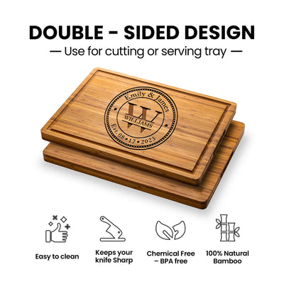 Engraved Monogram Name Cutting Board