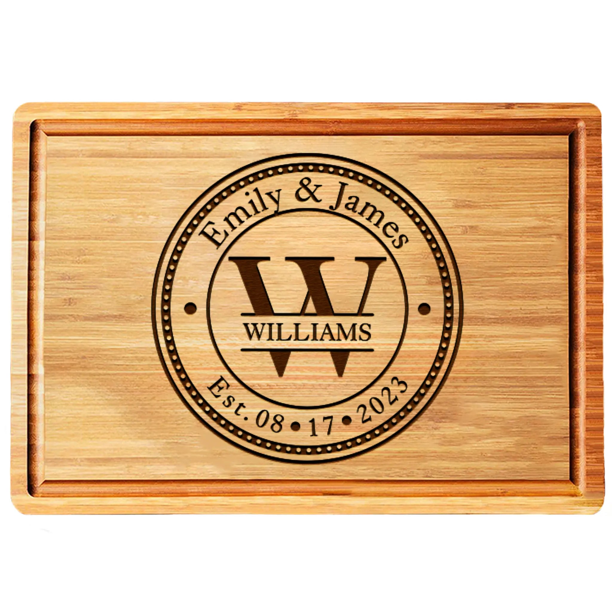 Engraved Monogram Name Cutting Board