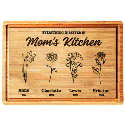 Birth Flower Mother's Day Personalized Board