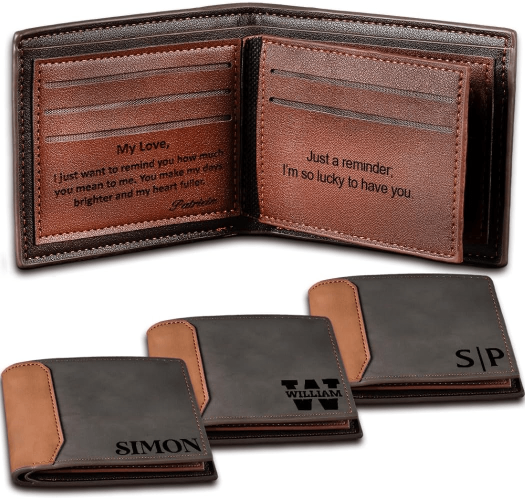 Custom Corner Engraved Leather Wallet - YES | YES / YES | YES / I'll ...