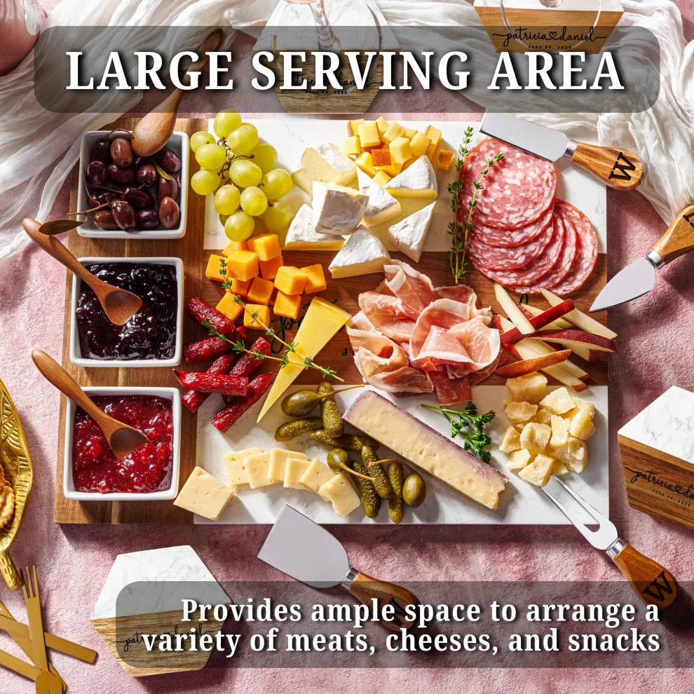 Engraved Wedding Cheese Board Set