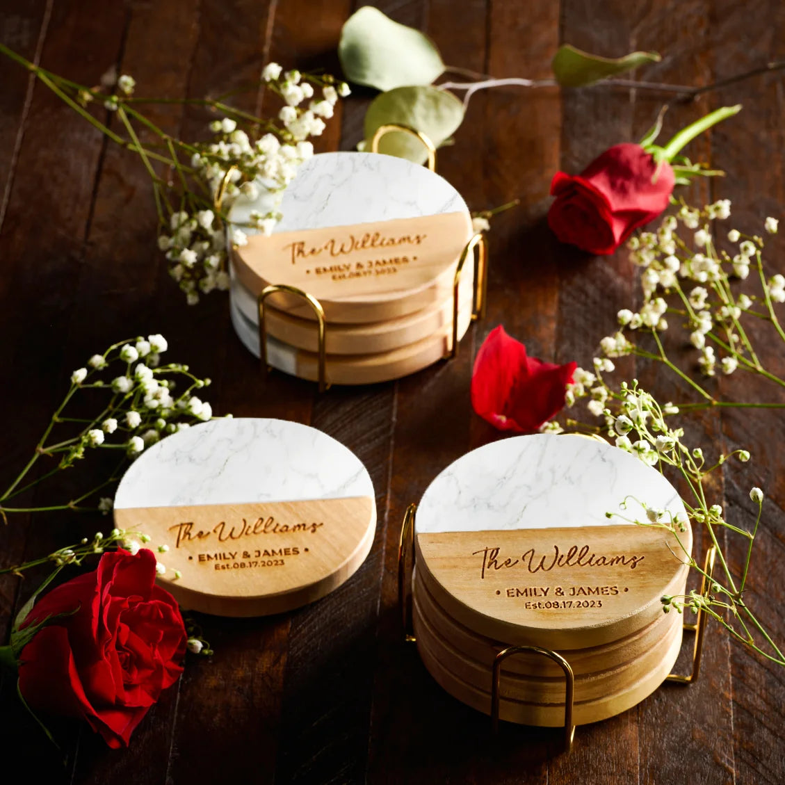 Engraved Couple Name Wedding Coaster