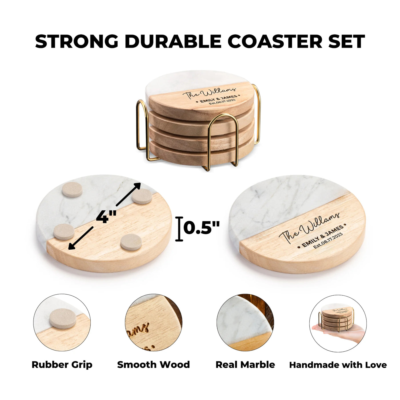 Engraved Couple Name Wedding Coaster