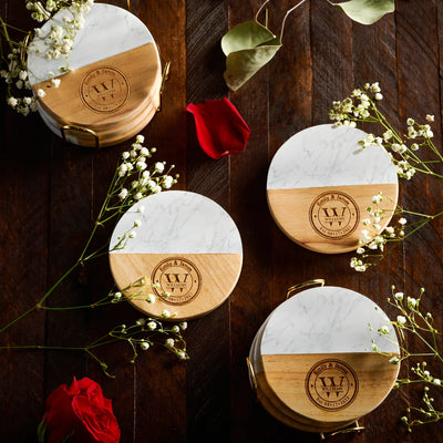 Engraved Monogram Wedding Personalized Coaster