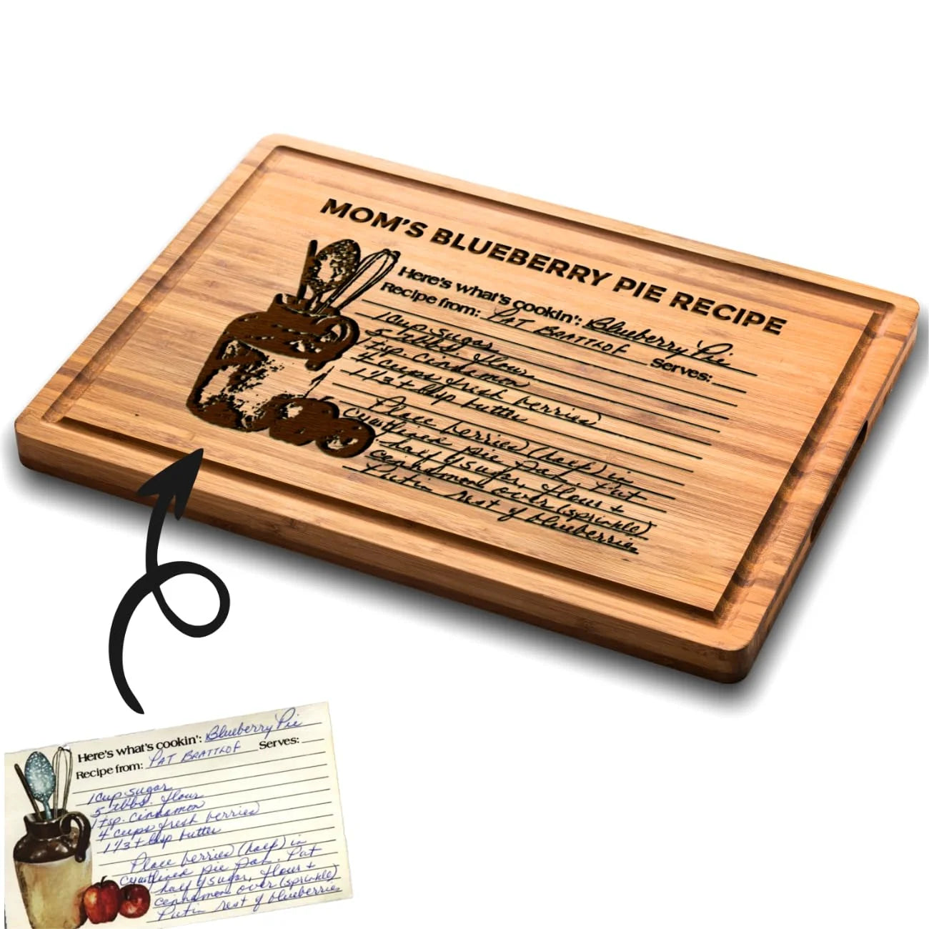Handwritten Recipe Engraved on Board