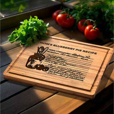 Handwritten Recipe Engraved on Board