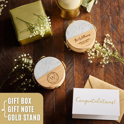 Personalized Marble Wood Coasters