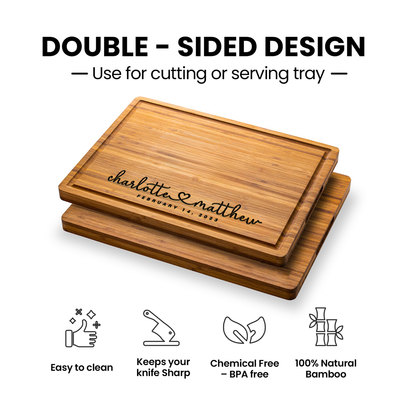 Valentine's Personalized Cutting Board - Gift Set