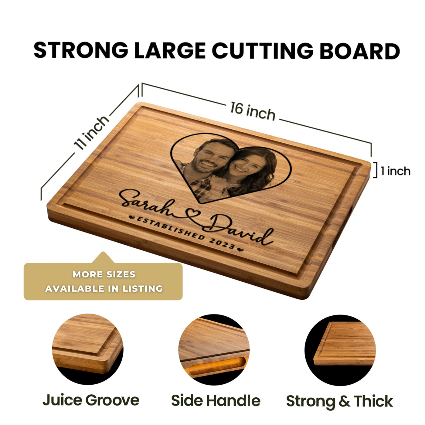 Valentines Photo Engraved Cutting Board