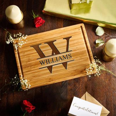 Custom Last Name Monogram Cutting Board