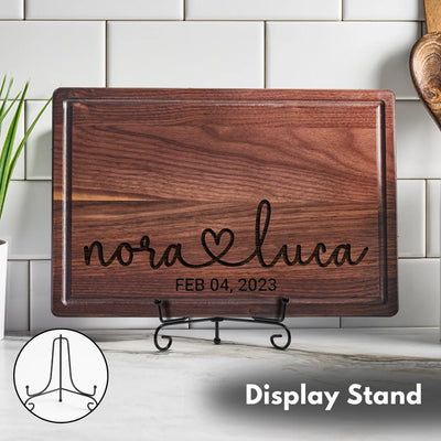 Custom Couple Walnut Cutting Board