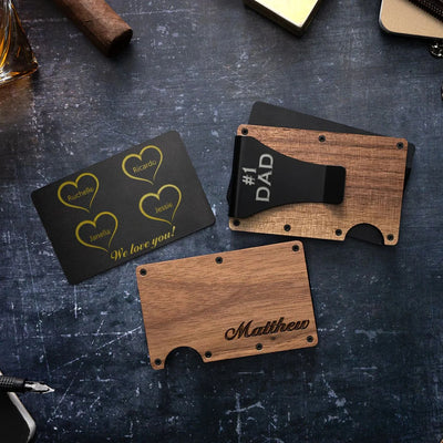 Personalized Fathers Day Wooden Wallet