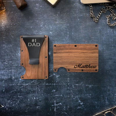 Personalized Fathers Day Wooden Wallet