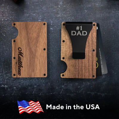 Personalized Fathers Day Wooden Wallet