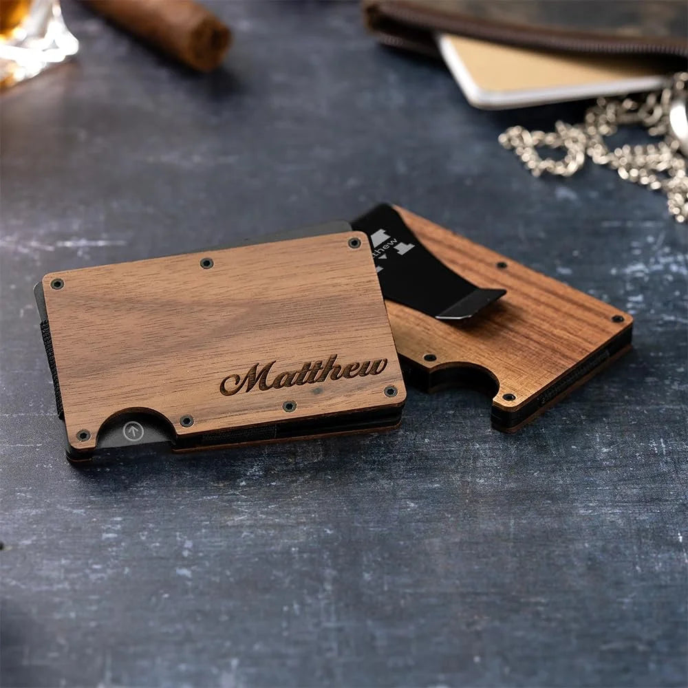 Personalized Engraved Slim Wallet with RFID-blocking