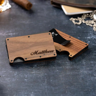 Personalized Engraved Slim Wallet with RFID-blocking