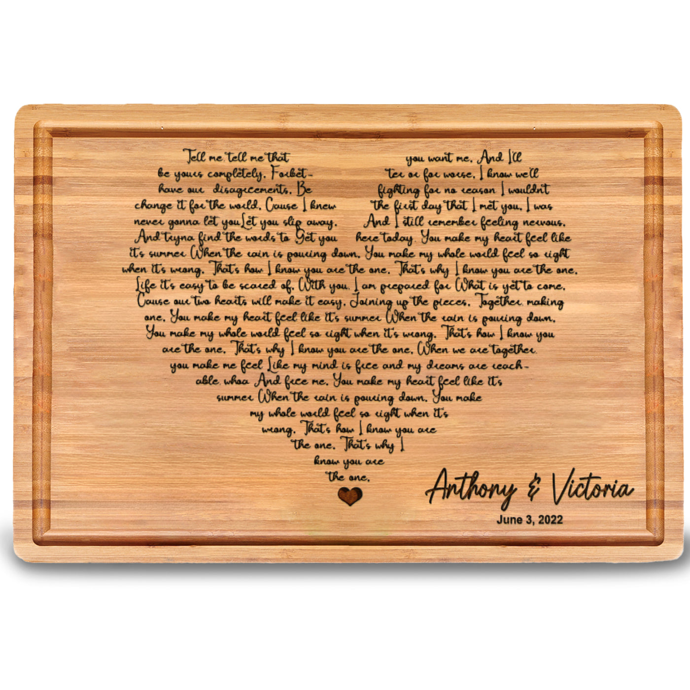 Heart Shaped Song Lyrics Engraved