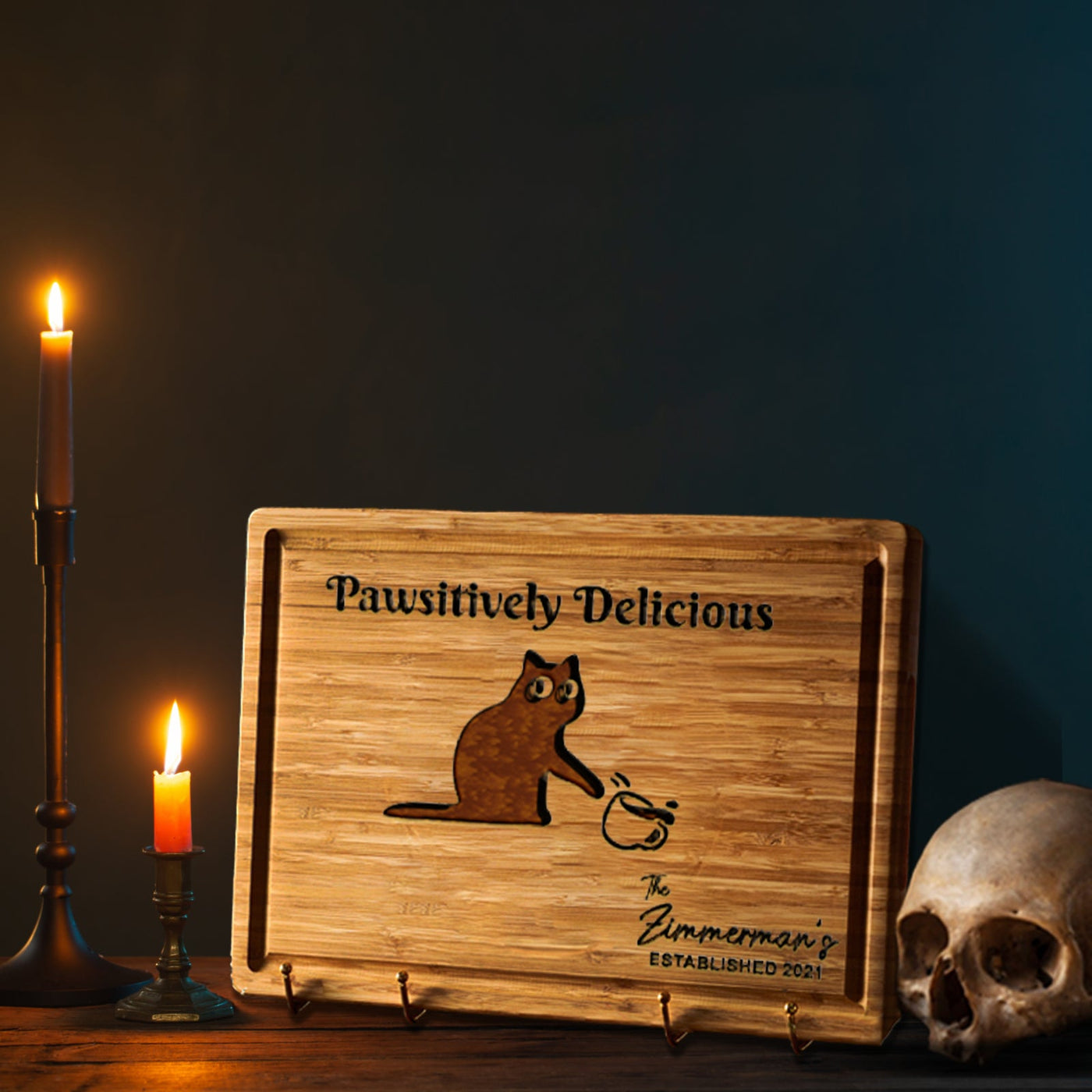 Cat Pawsitively Delicious Personalized Board