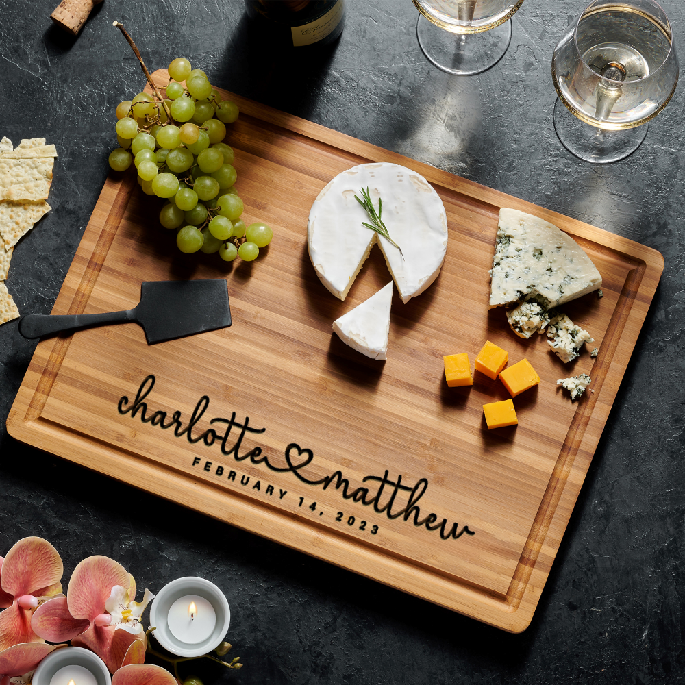 Valentine's Personalized Cutting Board - Gift Set