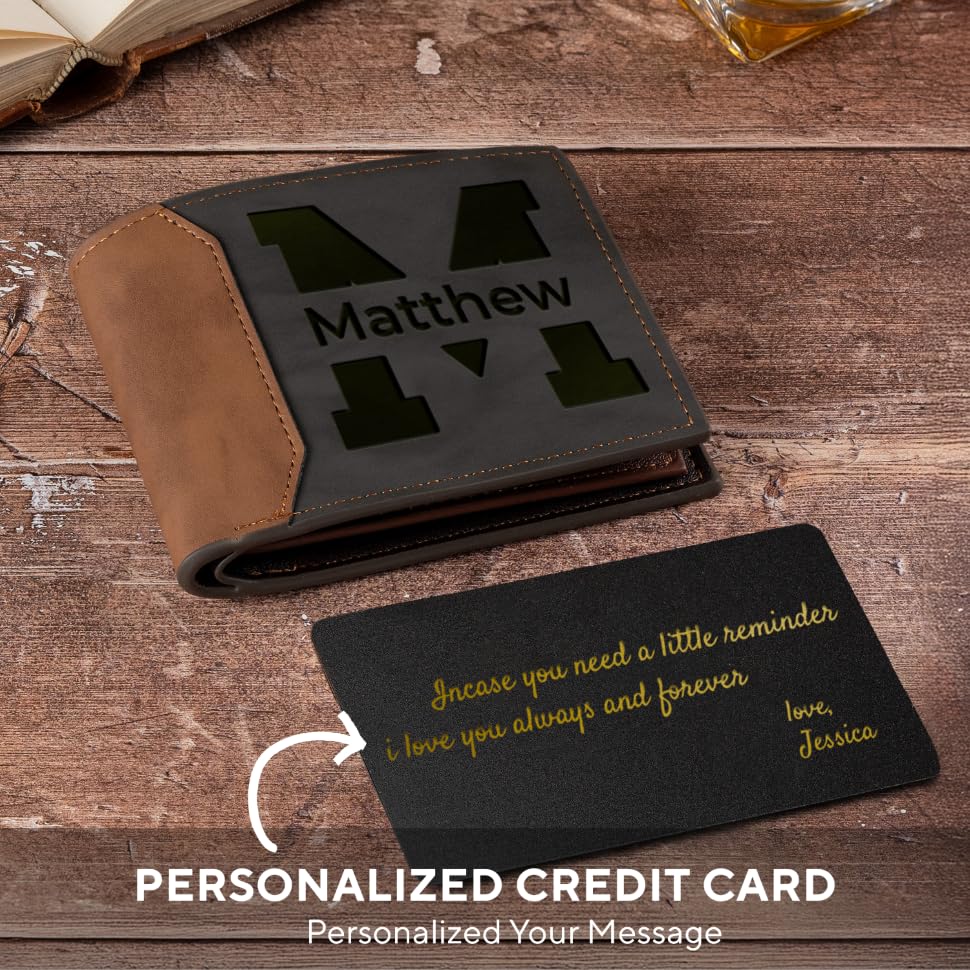 Engraved Leather Wallet for Men