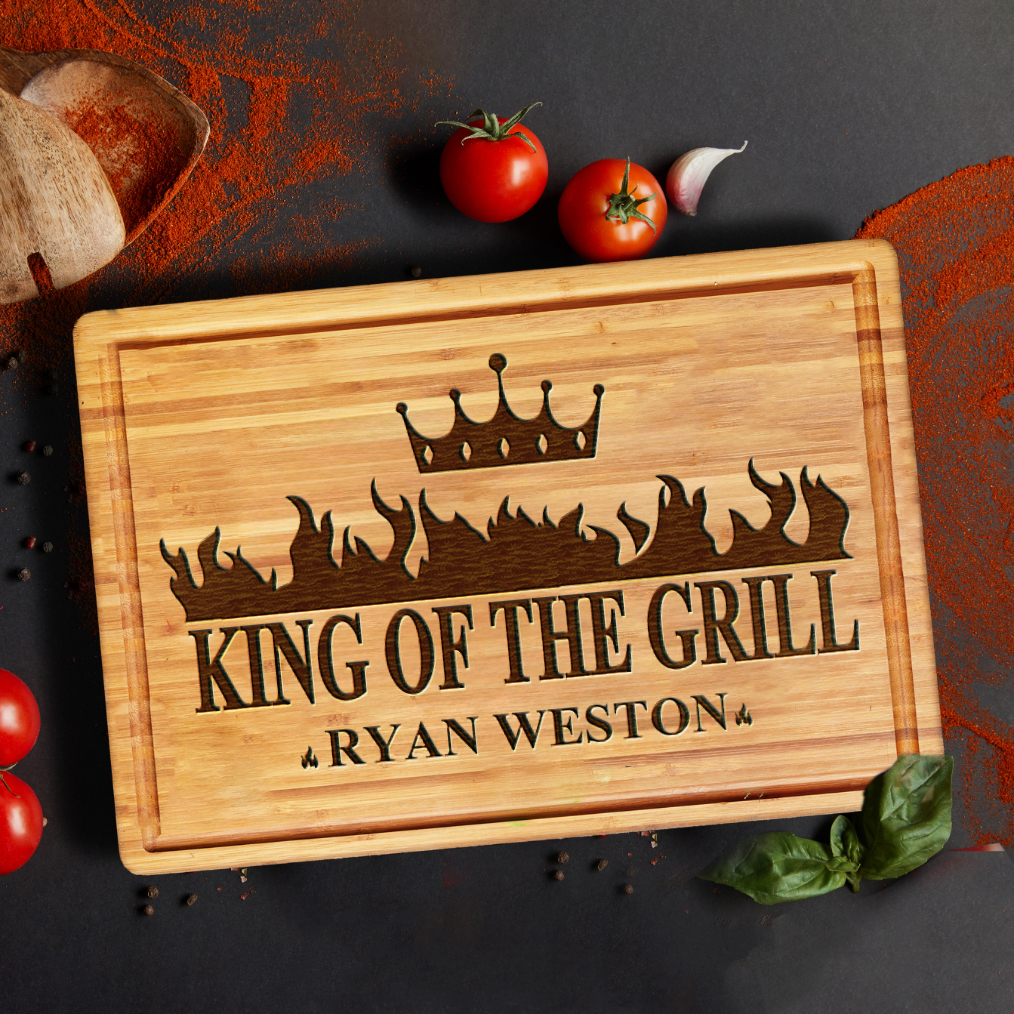 King of the Grill Engraved Cutting Board