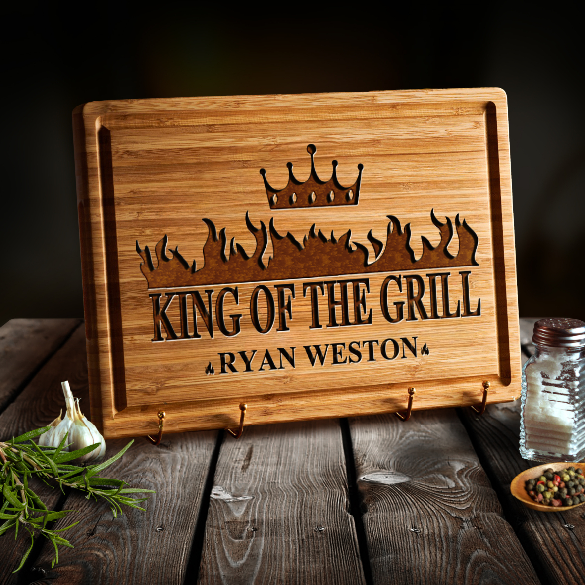 King of the Grill Engraved Cutting Board