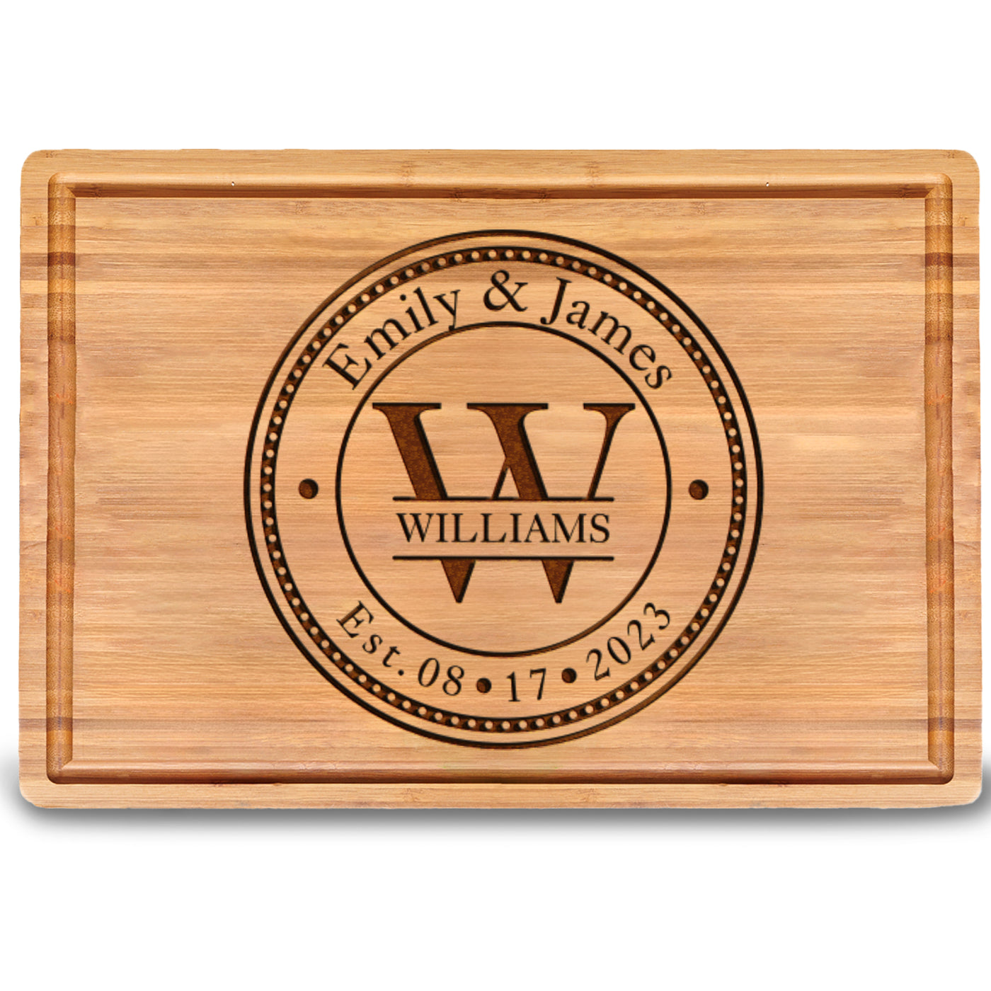 Engraved Monogram Name Cutting Board