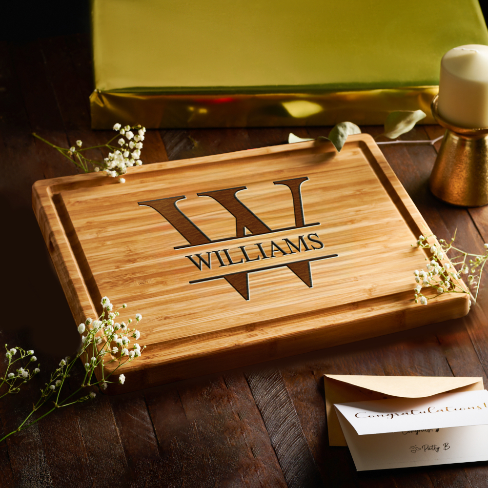 Custom Last Name Monogram Cutting Board