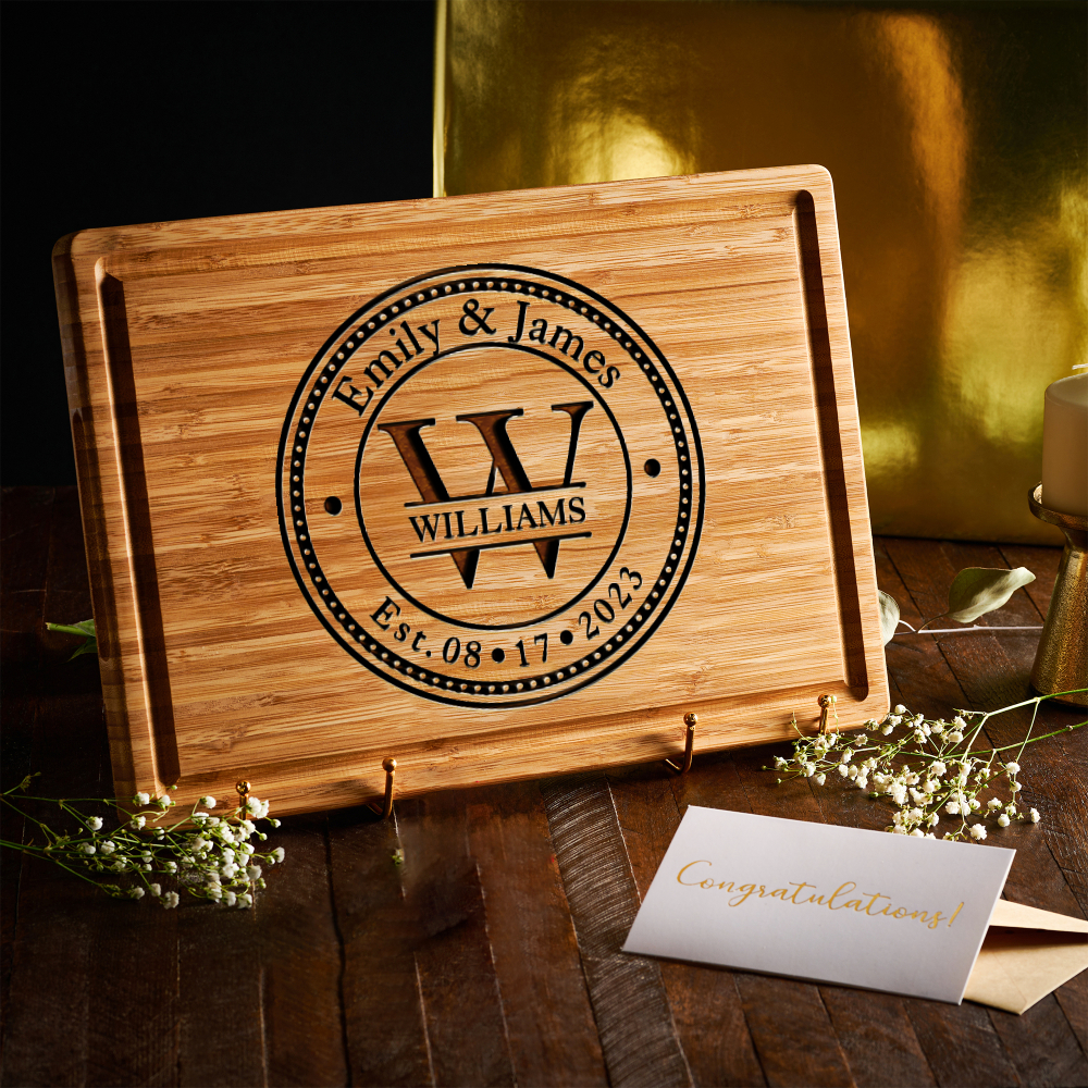 Engraved Monogram Name Cutting Board