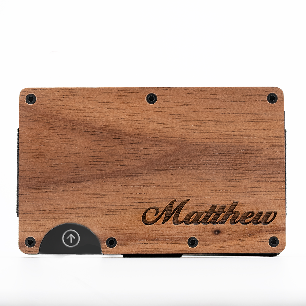 Custom Engraved Name Men's Slim Wallet