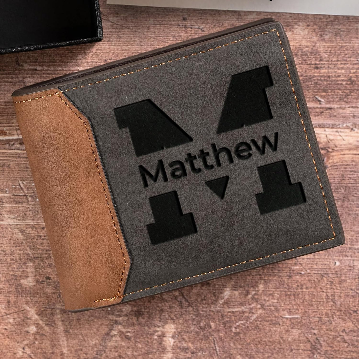 Engraved Leather Wallet for Men