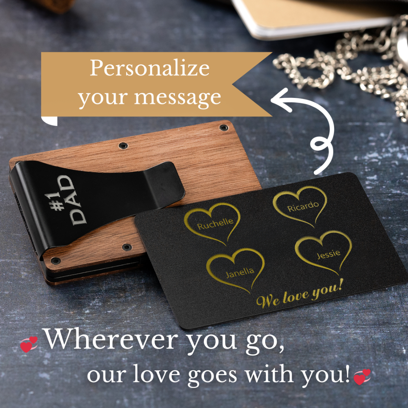 Personalized Fathers Day Wooden Wallet